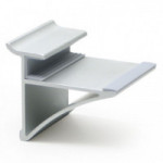 SOPORTE ESTANTE CRISTAL. ALUMINIO. PLATA MATE. PESTAÑA SUPERIOR - ZOBAL