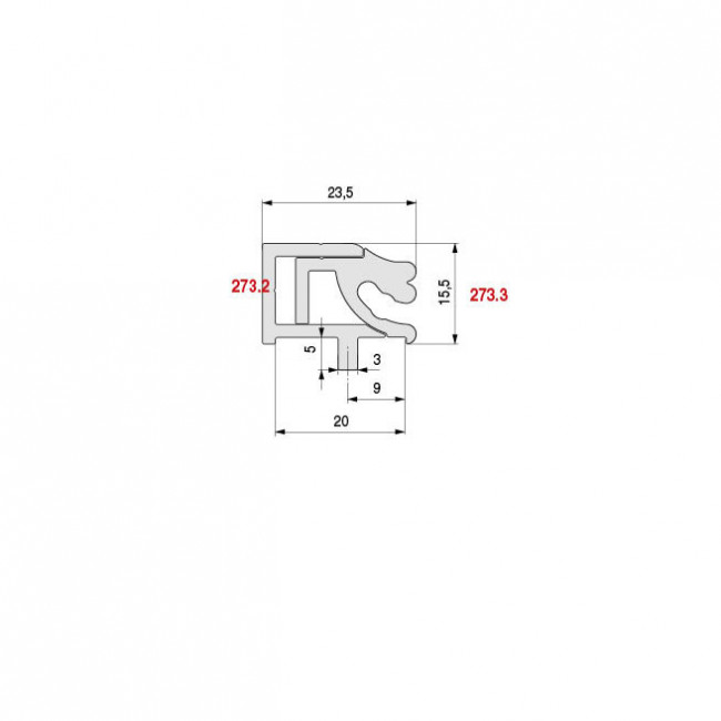 PERFIL SOPORTE SUPERIOR A PLATA MATE 3,5M.