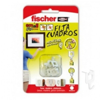 BLISTER FIJACUADROS FISCHER BLANCO (8ud) (Soportan 8 kgs de peso)