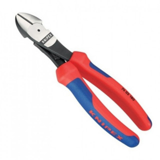 ALICATE CORTAALAMBRE KNIPEX 7402/160. CORTE DIAGONAL. ACERO TEMPLADO. BIMATERIAL. ARTICULACIÓN REMACHADA - AGINCO