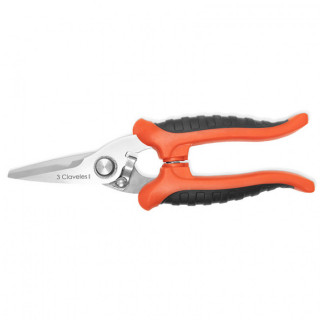 TIJERA CORTATODO. MICRODENTADA. MANGO AISLANTE. LONGITUD 17,5CM - 3 CLAVELES