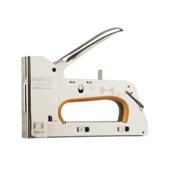 GRAPADORA MANUAL TIPO PISTOLA. CUERPO METÁLICO. TIPO GRAPA 13. SELECTOR MIN/MAX - RAPID