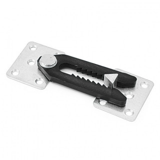 ENGANCHE PARA MÓDULOS TAPIZADOS. HIERRO Y PLÁSTICO. ZINCADO NEGRO. BLOQUEO AJUSTABLE. MONTAJE ATORNILLADO. 128X55 - Q&AM