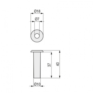 TACO SOMBRERETE LISO. PLÁSTICO. BLANCO. PARA CANAPÉ. DIÁMETRO INTERIOR 7MM - Q&Q 2