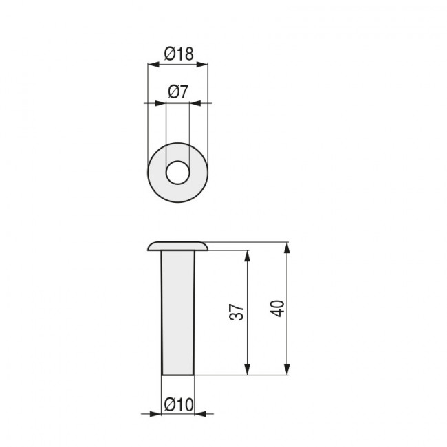 TACO LISO SOMBRERETE 10-37 INT.7 BLANCO TACO LISO SOMBRERETE 10-37 INT.7 BLANCO