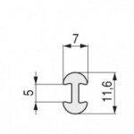 PERFIL TAPAGRAPA 12x7mm 130m BEIGE