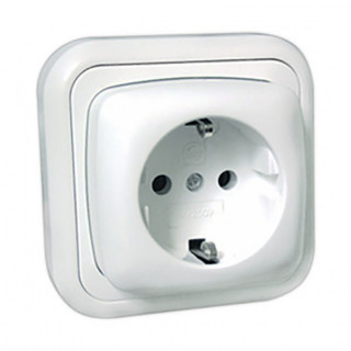 BASE DE ENCHUFE SCHUKO TT EMPOTRABLE. PLÁSTICO. BLANCO