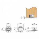 BASE FIJA EMBUTIR CASSONE A-2 ARO DE GOMA Ø20 NEGRO