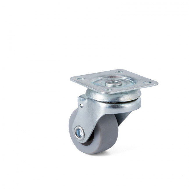 RUEDA GIRATORIA ANTRO ARO DE GOMA Ø30 PLÁSTICO ZN- SIN ANTIHILO. 15Kgs/RUEDA.