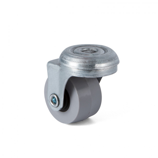 RUEDA GIRATORIA RIAL ARO DE GOMA Ø30 TP8 ZINCADO  SIN ANTIHILO. 15Kgs/RUEDA.