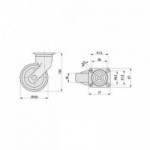 RUEDA GIRATORIA LEVINA Ø150 PLÁSTICO 77x67 ARO DE GOMA SIN FRENO  ARO DE GOMA TENTEPRENE. N/POLIPROP. ANTIHILO. RUEDA GIRATORIA LEVINA Ø150 PLÁSTICO 77x67 ARO DE GOMA SIN FRENO  ARO DE GOMA TENTEPRENE. N/POLIPROP. ANTIHILO.