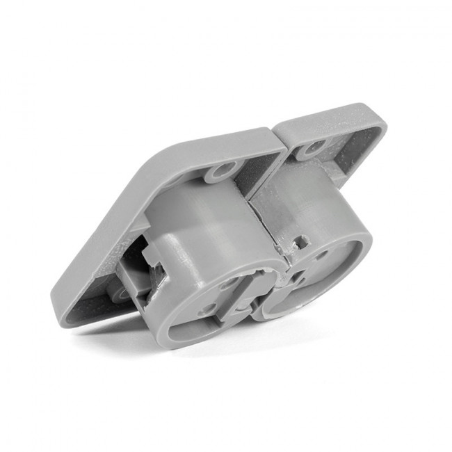 BISAGRA INVISIBLE KIRMA GRIS PARA MESA PARA TAPAS DE ESPESOR 17/18mm.