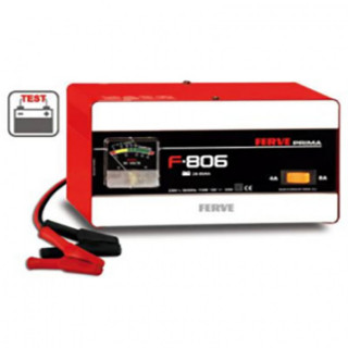CARGADOR DE BATERÍA F-806. PINZAS COCODRILO. FUNCIÓN TEST. 6/12 V. MANTENEDOR DE BATERÍAS. PARA VEHÍCULO