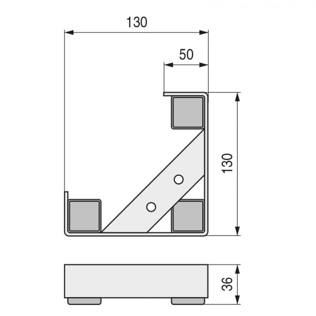 PATA METALICA CROMO MALONE H36 130x130