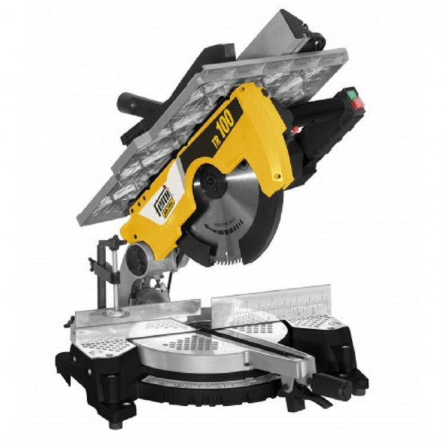 INGLETADORA CON MESA SUPERIOR JOB LINE FM-TR100. POTENCIA 2000 W. 230 V. DISCO 305MM. ALUMINIO FUNDIDO A PRESIÓN. VELOCI