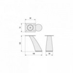 PATA METÁLICA. HIERRO. NÍQUEL SATINADO. ALTURA 135MM. PLACA CON 4 TALADROS. 88X74MM - Q&Q
