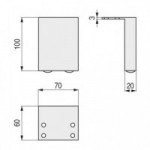 PATA METAL LIANA H100 CROMO PATA METAL LIANA H100 CROMO
