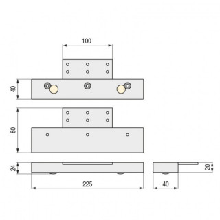 PATA METAL ALTARIA 40x20 L225 CROMO 2