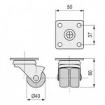 RUEDA GIRATORIA RUMBO ARO DOBLE PLASTICO Ø40 PLÁSTICO ZINCADO RUEDA GIRATORIA RUMBO ARO DOBLE PLASTICO Ø40 PLÁSTICO ZINCADO