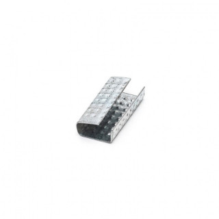 GRAPA METÁLICA GRAFILADA. ACERO GALVANIZADO. PARA FLEJE. ANCHURA 13MM. CIERRE POR PRENSADO