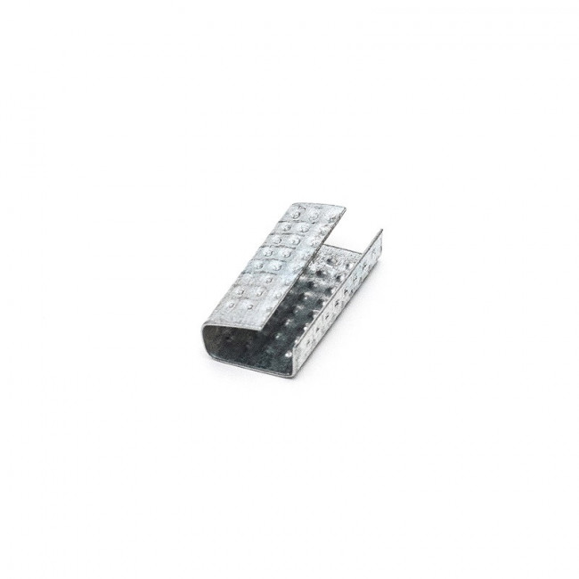GRAPA METÁLICA GRAFILADA. ACERO GALVANIZADO. PARA FLEJE. ANCHURA 13MM. CIERRE POR PRENSADO