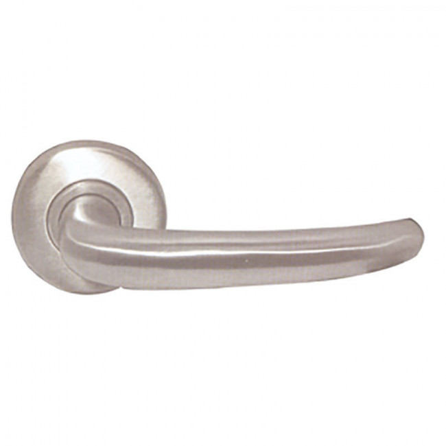 MANILLA CON ROSETA CIRCULAR. MODELO AFRODITA. FIJACIÓN OCULTA. ACERO INOXIDABLE. PLATEADO