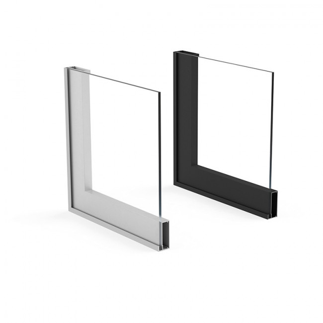 PERFIL ALUMINIO SIRIA 3,25M PLATA MATE PARA HACER VITRINAS. SIN JUNQUILLO.