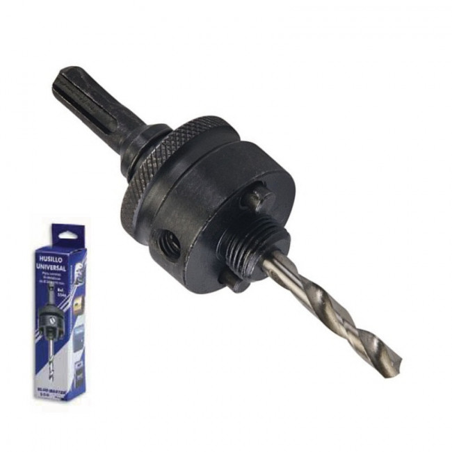 HUSILLO PARA CORONAS BIMETÁLICAS. SDS-PLUS. METAL. NEGRO. DIÁMETRO 14-30 - BLUE MASTER