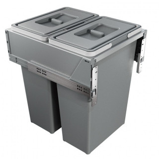 CUBO DE BASURA EXTRAÍBLE BLOCK 2.0. CAPACIDAD 2 X 35 L. ANTRACITA. MÓDULO 450 MM. EXTRACCIÓN TOTAL. CIERRE AMORTIGUADO