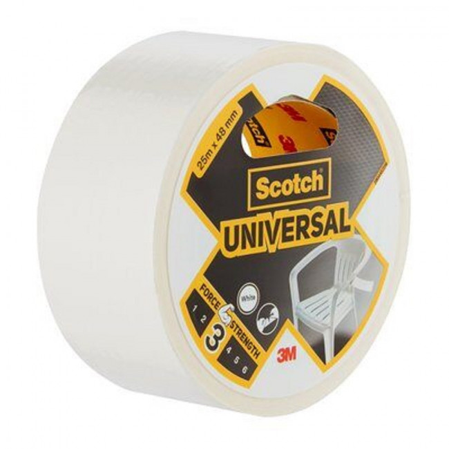 CINTA ADHESIVA DE DOBLE CARA SCOTCH UNIVERSAL. BLANCO. ANCHO 48MM. LONGITUD 25M - 3M