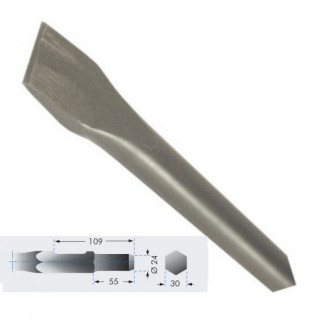 CINCEL PLANO. ACERO TEMPLADO. MARTILLO NEUMÁTICO. 30X410MM