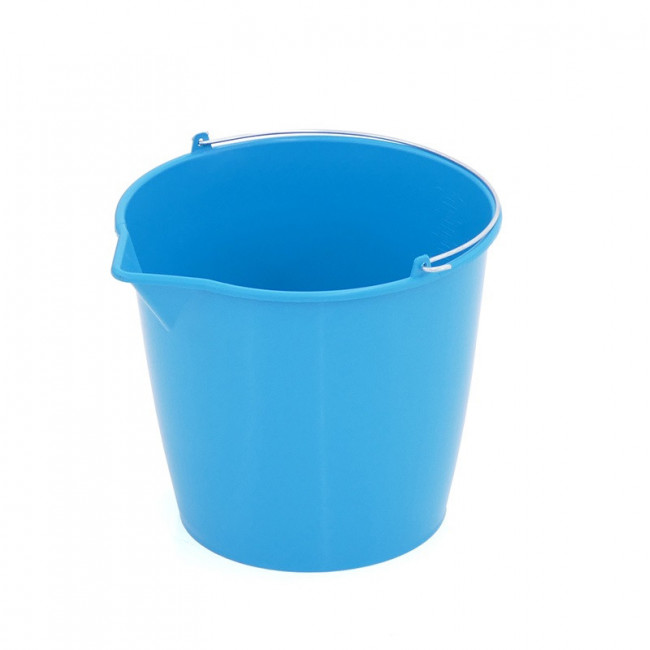 CUBO ASA AGUA PLASTICO AZUL ASA DE METAL 13L.