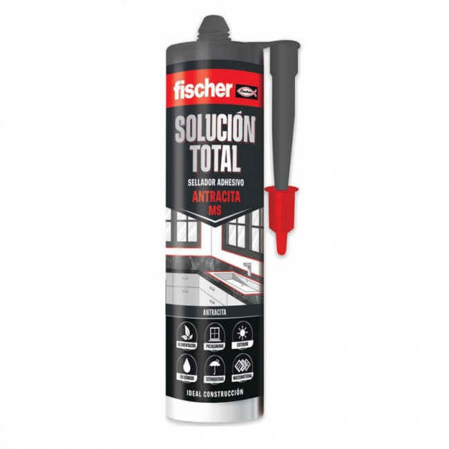 SELLADOR ADHESIVO MONOCOMPONENTE. MS POLÍMERO. CARTUCHO 290 ML. ANTRACITA - FISCHER