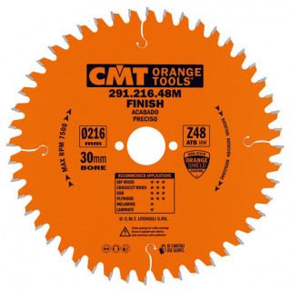 SIERRA CIRCULAR CMT 216-30-2. METAL DURO. ATB. CORTE TRANSVERSAL. COMPATIBILIDAD CON SIERRAS