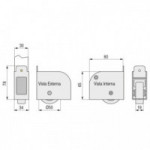 RUEDA REXTON ESPESOR 30 BLANCO R9010 SIN FRENO DERECHA DOBLE PARED