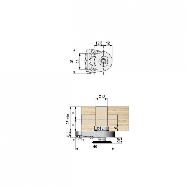 PIE NIVELADOR REGULABLE TARGET J12 0-5mm