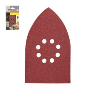 HOJA ABRASIVA TRIANGULAR. PAPEL ABRASIVO. G120. 100X170MM. 8 ORIFICIOS