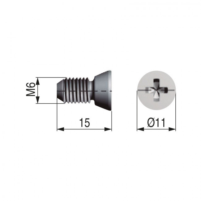 TORNILLO UNION M6x15,3 ZINCADO P/EXCENTRICA VIS