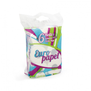 PAPEL HIGIÉNICO. CELULOSA 100%. 2 CAPAS. PACK DE 6 ROLLOS