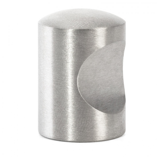 POMO CILÍNDRICO. ACERO INOXIDABLE. INOX MATE. DIÁMETRO 20MM. TALADRO ROSCADO AXIAL. ALTURA 28MM