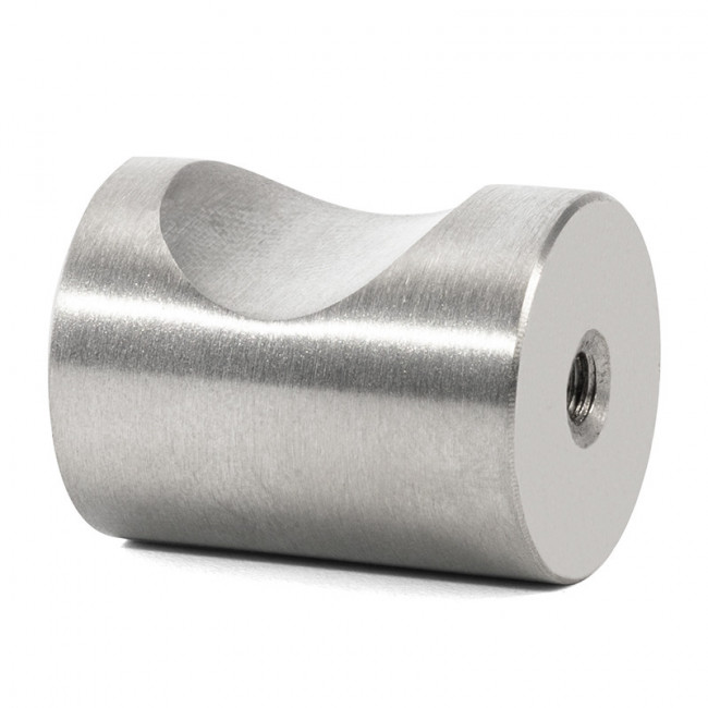 POMO CILÍNDRICO. ACERO INOXIDABLE. INOX MATE. DIÁMETRO 20MM. TALADRO ROSCADO AXIAL. ALTURA 28MM