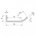 PERFIL TIRADOR ALUMINIO CAPRI 2,70 NEGRO MADERA  P/MADERA, ESPESOR MAX. 30-32mm.
