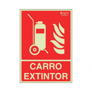 SEÑAL DE CARRO EXTINTOR. LUMINISCENTE. PLÁSTICA. 297 X 210 MM 2