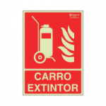 SEÑAL DE CARRO EXTINTOR. LUMINISCENTE. PLÁSTICA. 297 X 210 MM