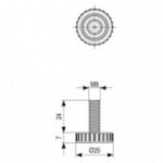PIE NIVELADOR DAMEN Ø25 M8X24 GRIS C/HUELLA ALLEN 4mm.