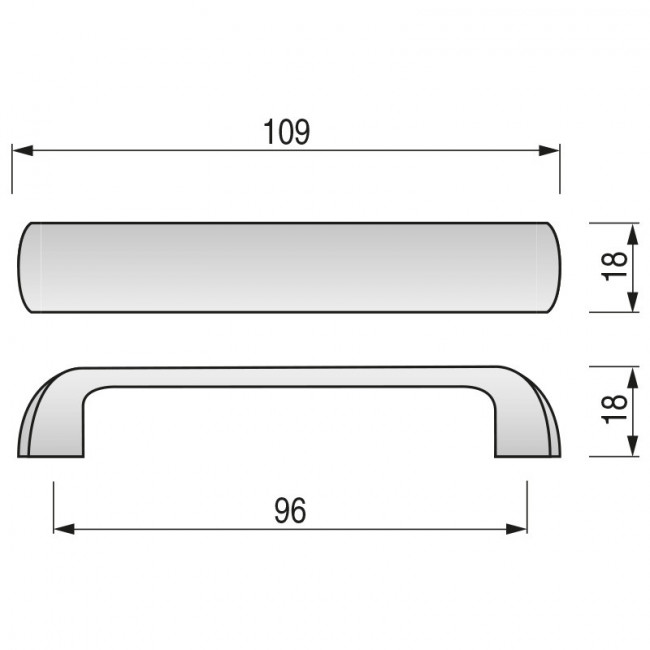 TIRADOR ZMK ACON L109 C96 RAL9006