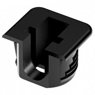 SOPORTE CAZOLETA DE PLÁSTICO NEGRO FLIPPER PARA ESTANTERÍA RANURADA