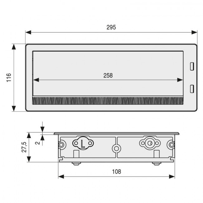PASACABLE CON TAPA AMORTIGUADOR 2xUSB PLATA