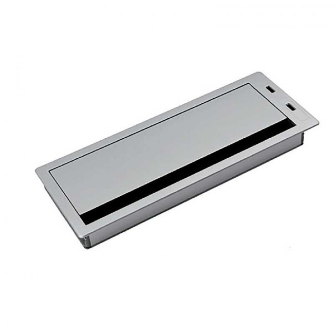 PASACABLES CON TAPA DE CIERRE AMORTIGUADO. DOBLE CONEXIÓN USB. EMBUTIR EN TABLERO