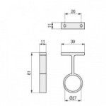 SOPORTE TUBO REDONDO Ø25 MM CENTRAL NIQUELADO